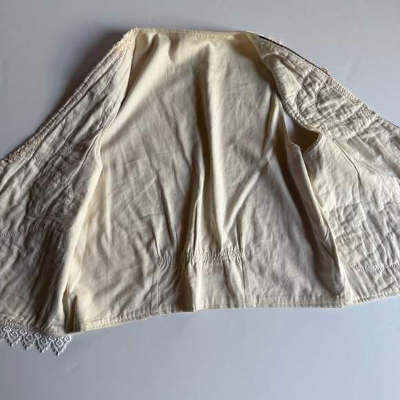Vintage Patchwork Lace Appliqué Vest | Handmade Cottagecore | One of a Kind - Picture 5 of 6